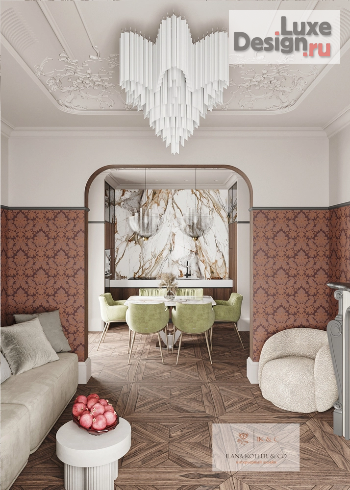 Дизайн интерьера трехкомнатной квартиры "квартира Нео-классика 105 м2" (фото 6)