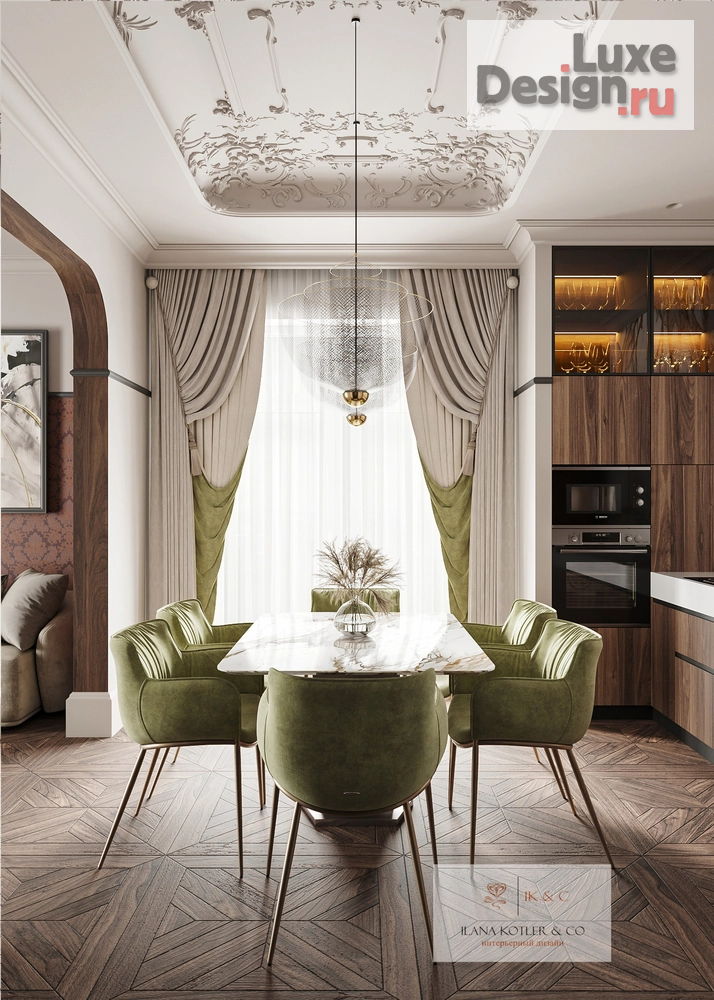 Дизайн интерьера трехкомнатной квартиры "квартира Нео-классика 105 м2" (фото 2)