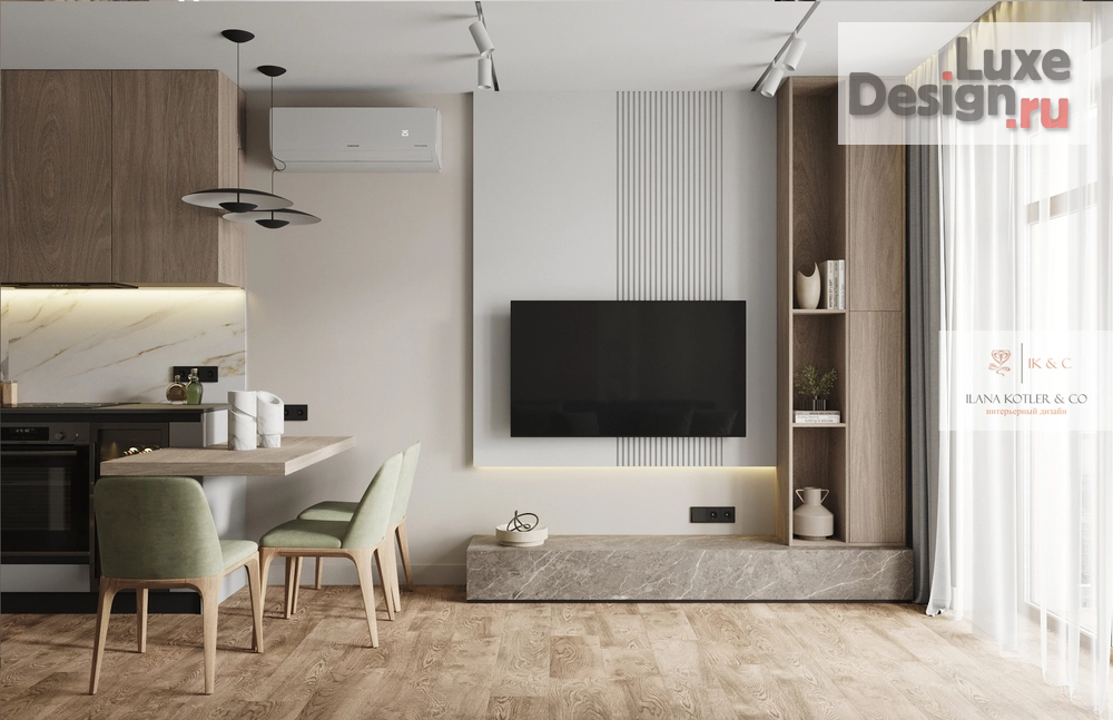 Дизайн интерьера однокомнатной квартиры "интерьер квартиры для холостяка" (фото 1)