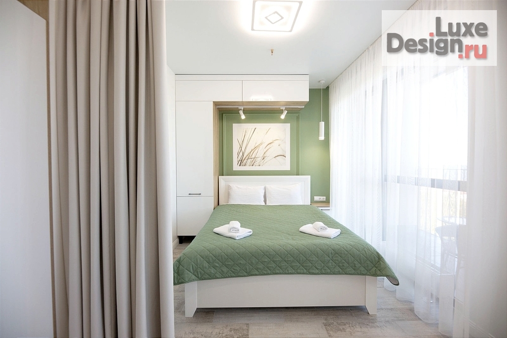 Дизайн интерьера однокомнатной квартиры ""№130 Шалфей", Апарт-отель Kristall Hotel & SPA" (фото 2)
