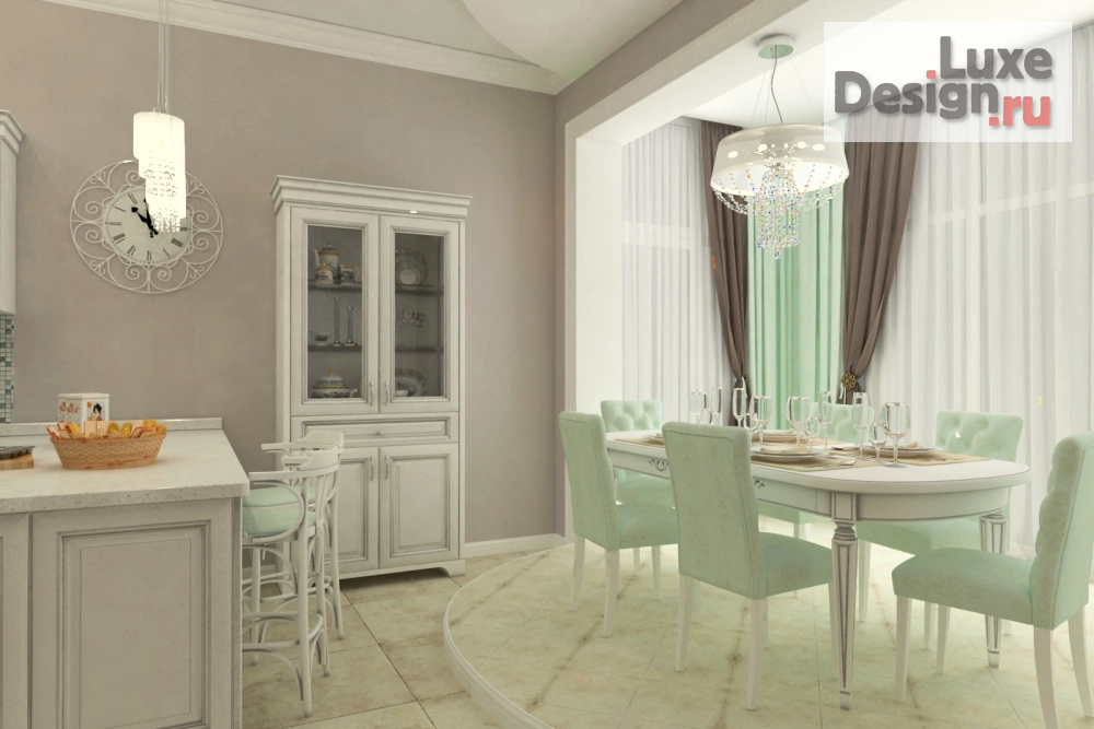 Дизайн интерьера частного дома ""Мятное настроение"" (фото 5)