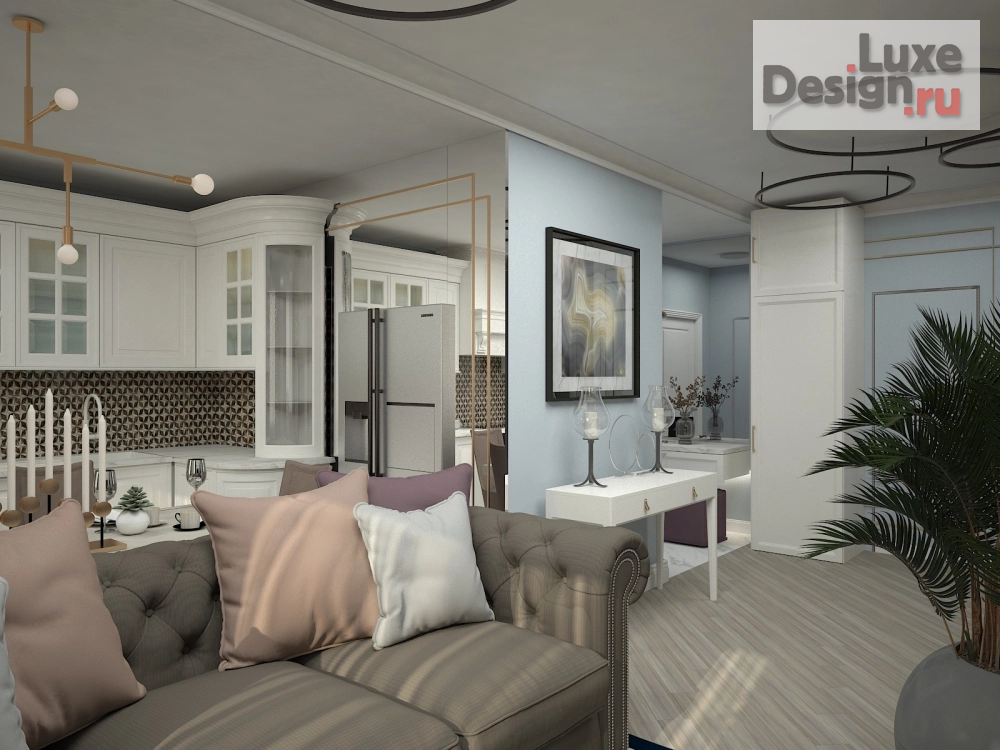 Дизайн интерьера трехкомнатной квартиры "3х комнатная квартира, г. Екатеринбург. " (фото 1)