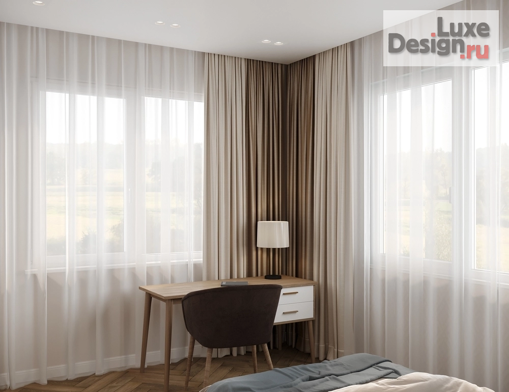 Дизайн интерьера частного дома "Загородный дом площадью 123 кв.м. Гостевая спальня." (фото 9)