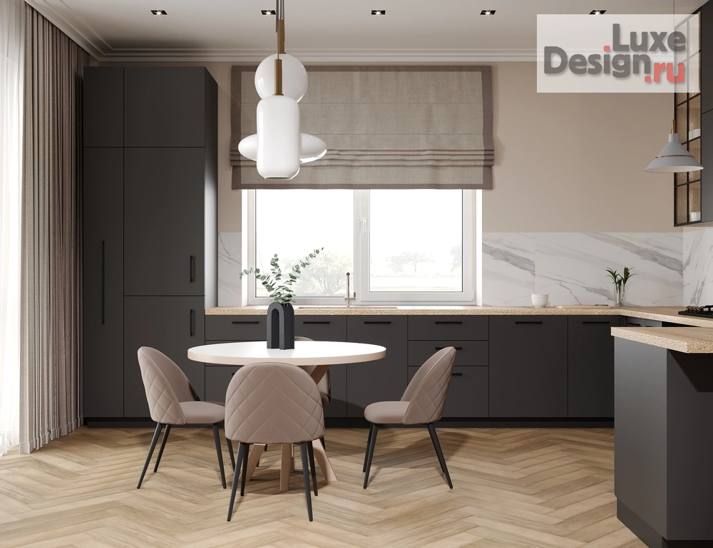 Дизайн интерьера частного дома "Загородный дом площадью 123 кв.м. Кухня-гостиная." (фото 2)