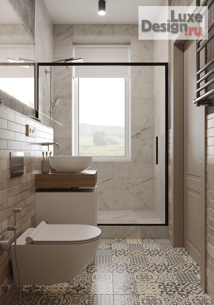 Дизайн интерьера частного дома "Загородный дом площадью 123 кв.м. Санузел и ванная." (фото 10)