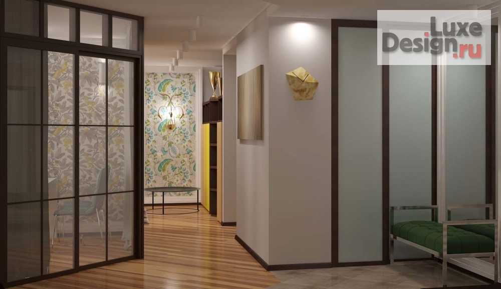 Дизайн интерьера трехкомнатной квартиры "Яркая квартира для северян" (фото 3)