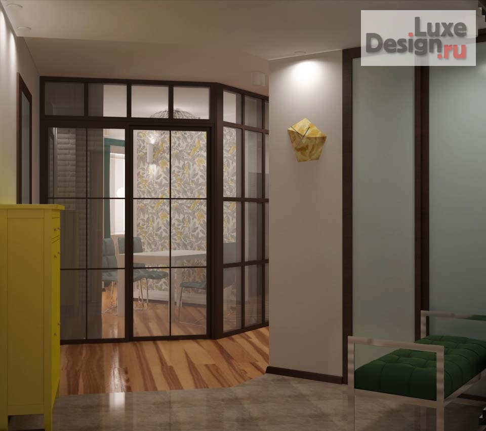 Дизайн интерьера трехкомнатной квартиры "Яркая квартира для северян" (фото 4)