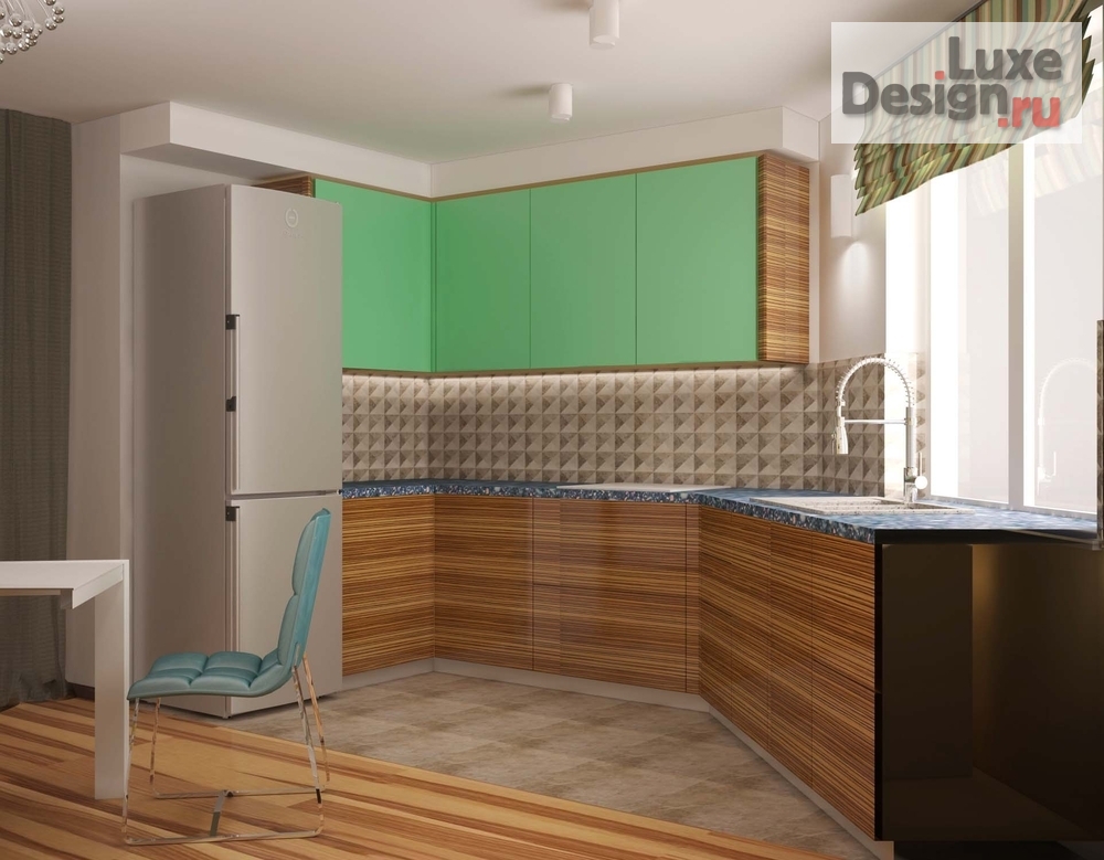 Дизайн интерьера трехкомнатной квартиры "Яркая квартира для северян" (фото 6)