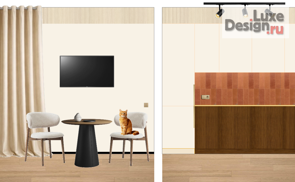 Дизайн интерьера двухкомнатной квартиры "Концепция квартиры в ЖК Куинджи" (фото 2)