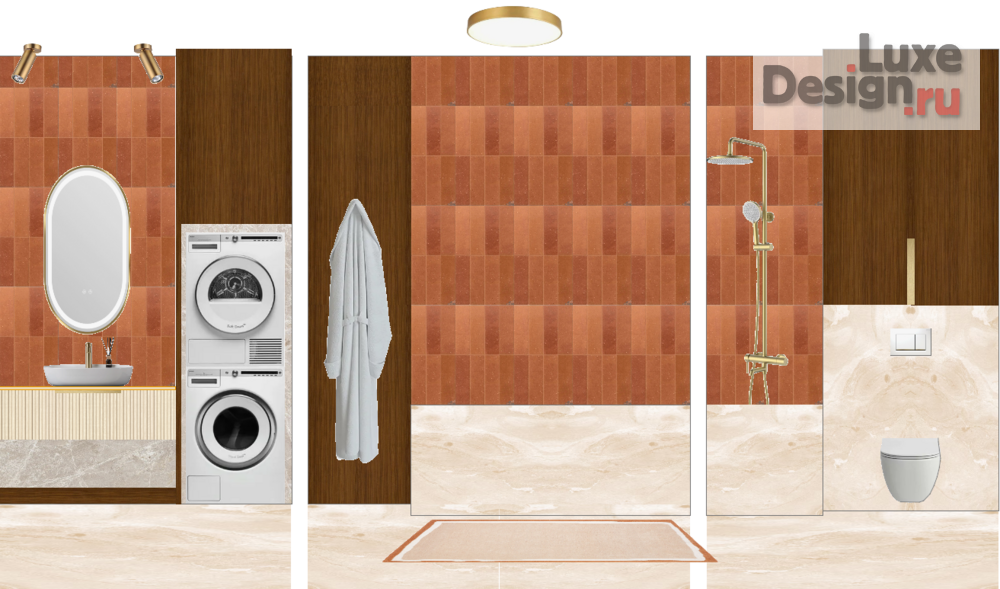 Дизайн интерьера двухкомнатной квартиры "Концепция квартиры в ЖК Куинджи" (фото 4)