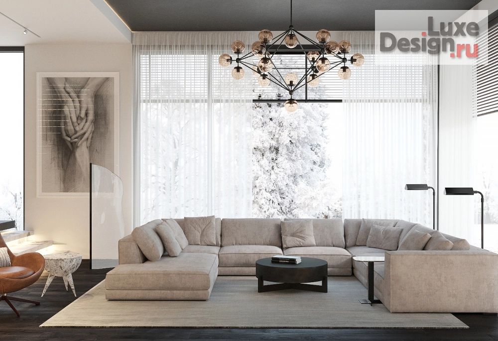 Дизайн интерьера загородного дома "Игра в шахматы" (фото 17)