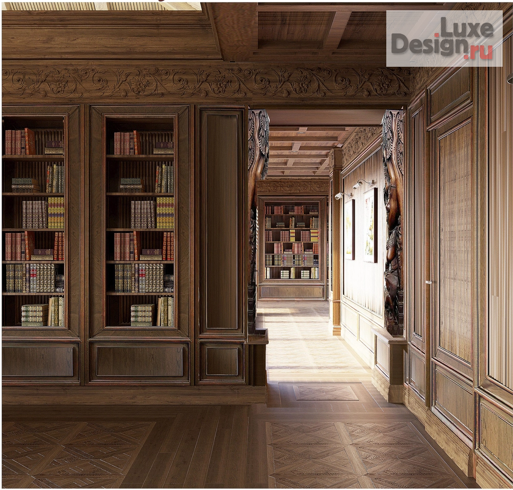 Дизайн интерьера загородного дома "Кабинет" (фото 4)