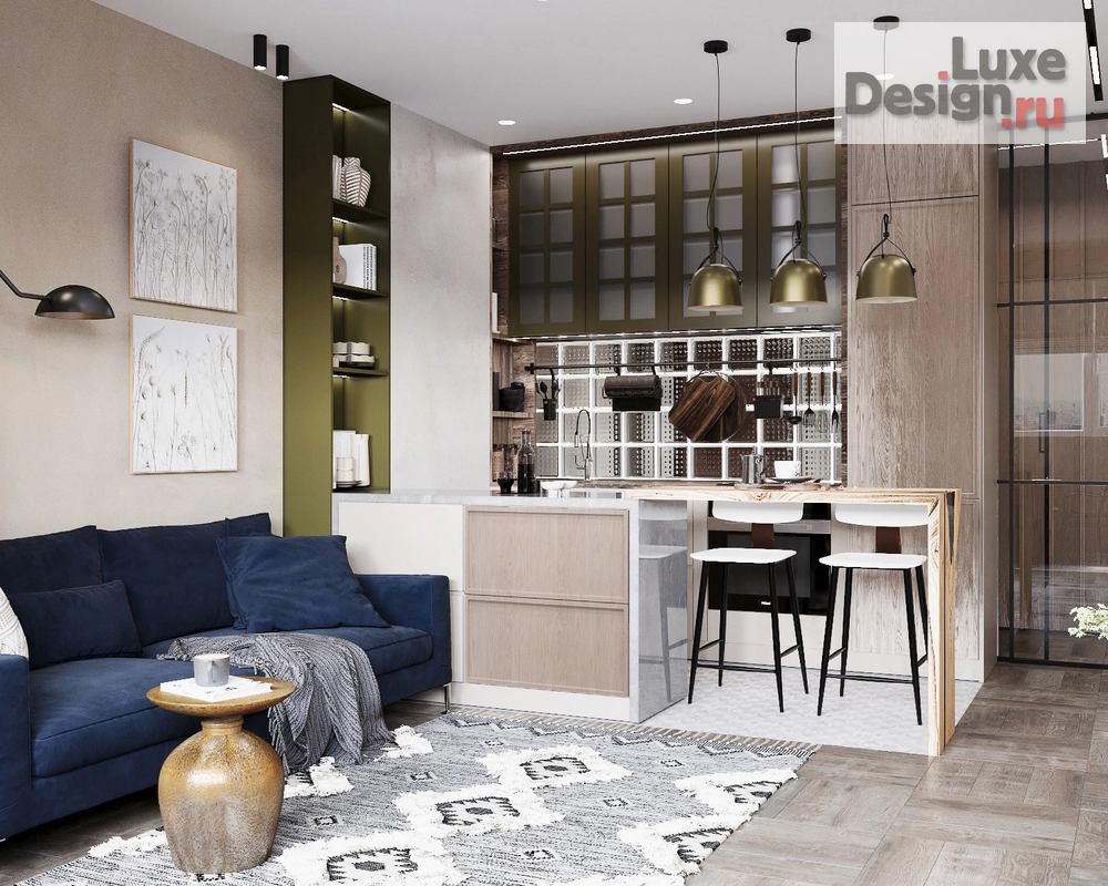 Дизайн интерьера трехкомнатной квартиры "Яркий LOFT" (фото 4)