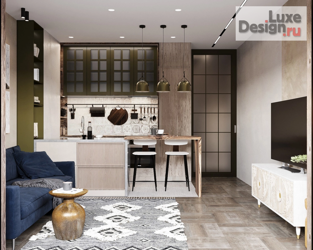 Дизайн интерьера трехкомнатной квартиры "Яркий LOFT" (фото 7)