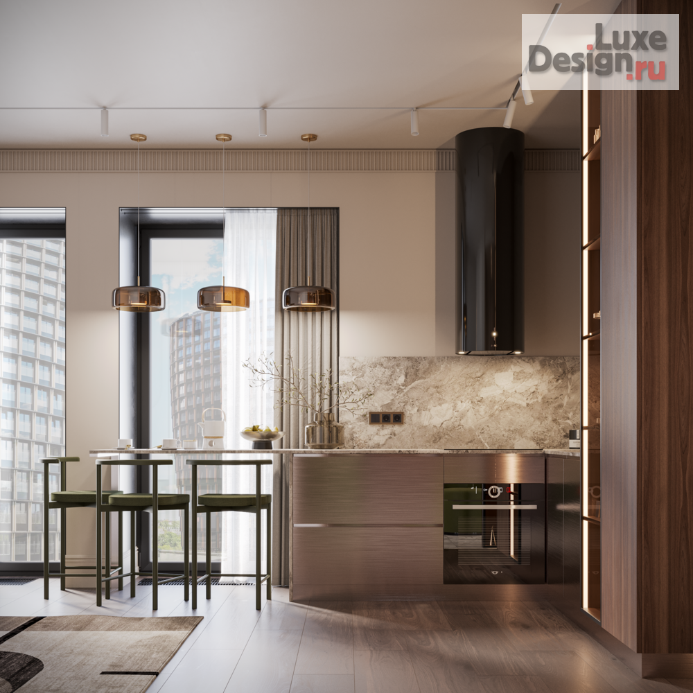 Дизайн интерьера двухкомнатной квартиры "ЖК Sky View" (фото 2)