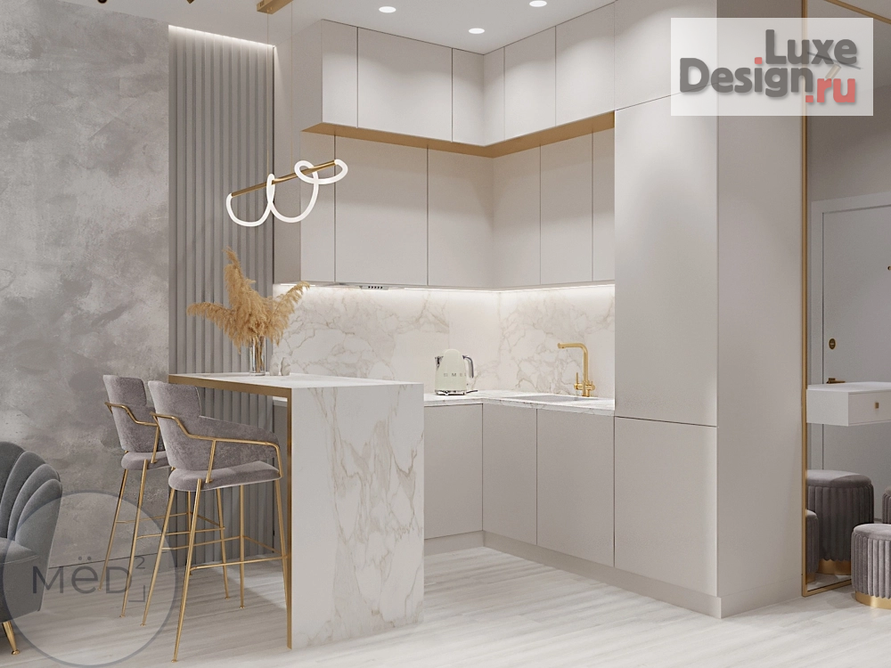 Дизайн интерьера двухкомнатной квартиры "ул. Берзарина, г. Москва" (фото 4) от дизайнера Тюрина Анастасия Валерьевна Дизайн интерьера двухкомнатной квартиры "ул. Берзарина, г. Москва" (фото 4)