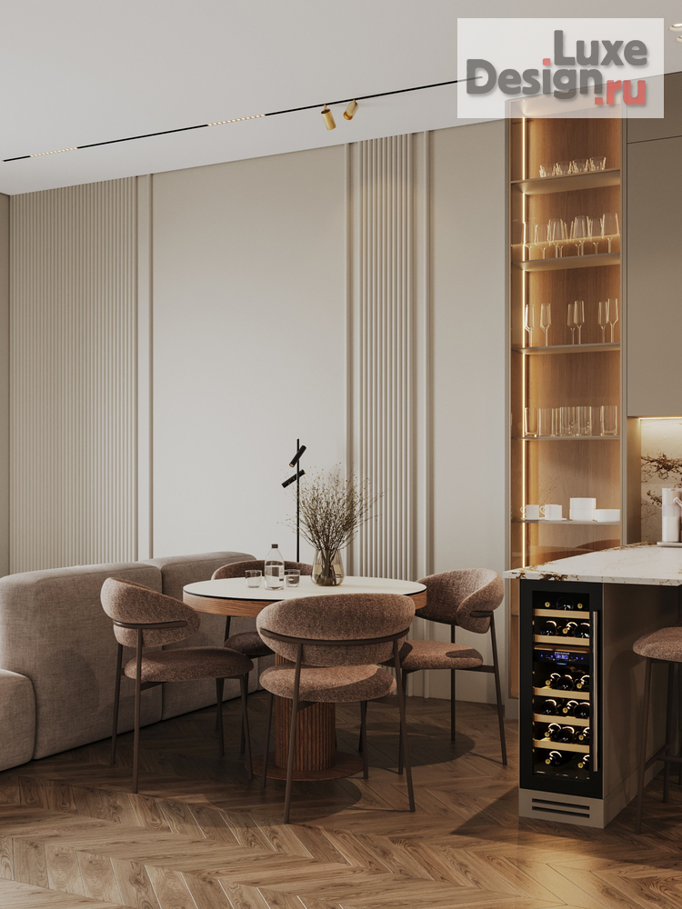 Дизайн интерьера двухкомнатной квартиры "квартира 55 м2 в ЖК Hide" (фото 3)