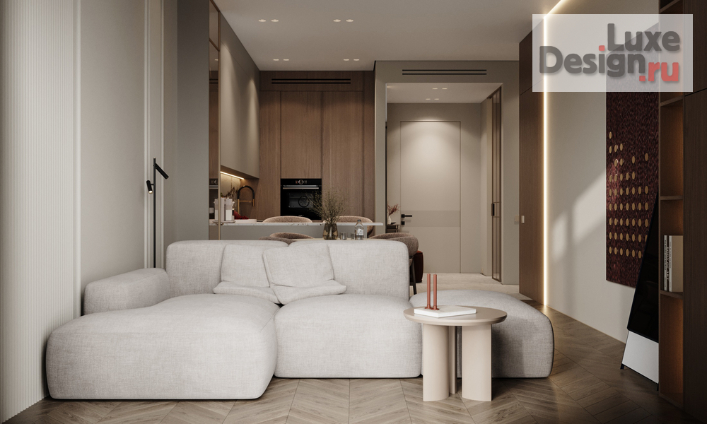 Дизайн интерьера двухкомнатной квартиры "квартира 55 м2 в ЖК Hide" (фото 1)