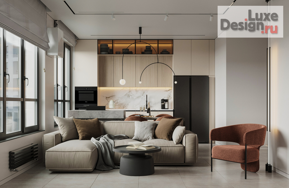 Дизайн интерьера трехкомнатной квартиры "Квартира 71 м2 в ЖК Датский квартал" (фото 1)