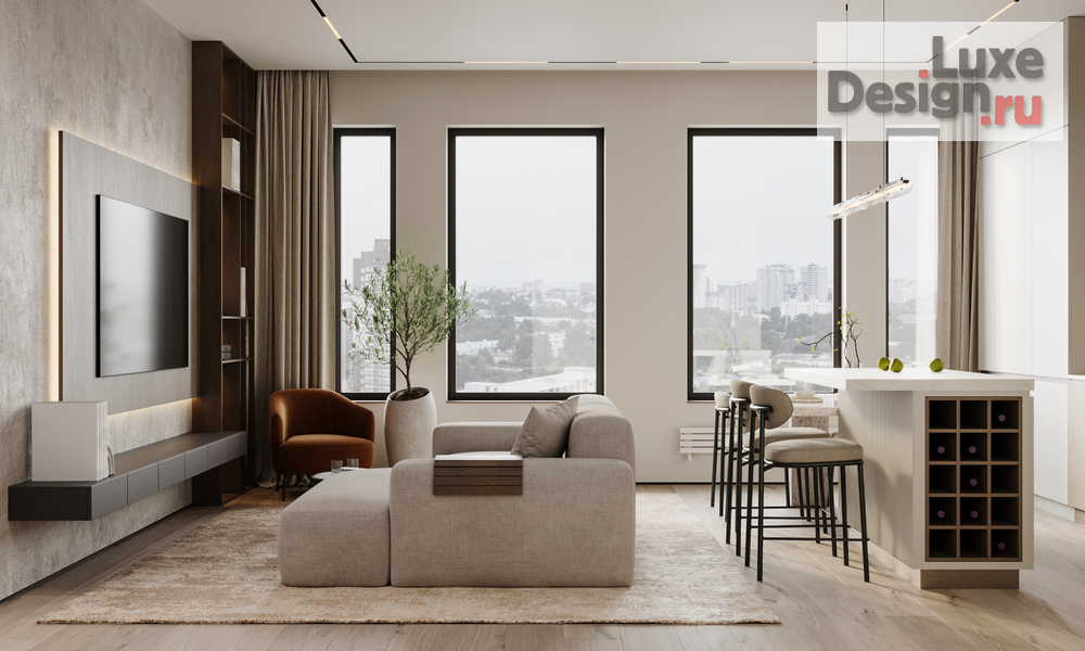 Дизайн интерьера трехкомнатной квартиры "Квартира 83 м2 в ЖК Mypriority Dubrovka" (фото 2)