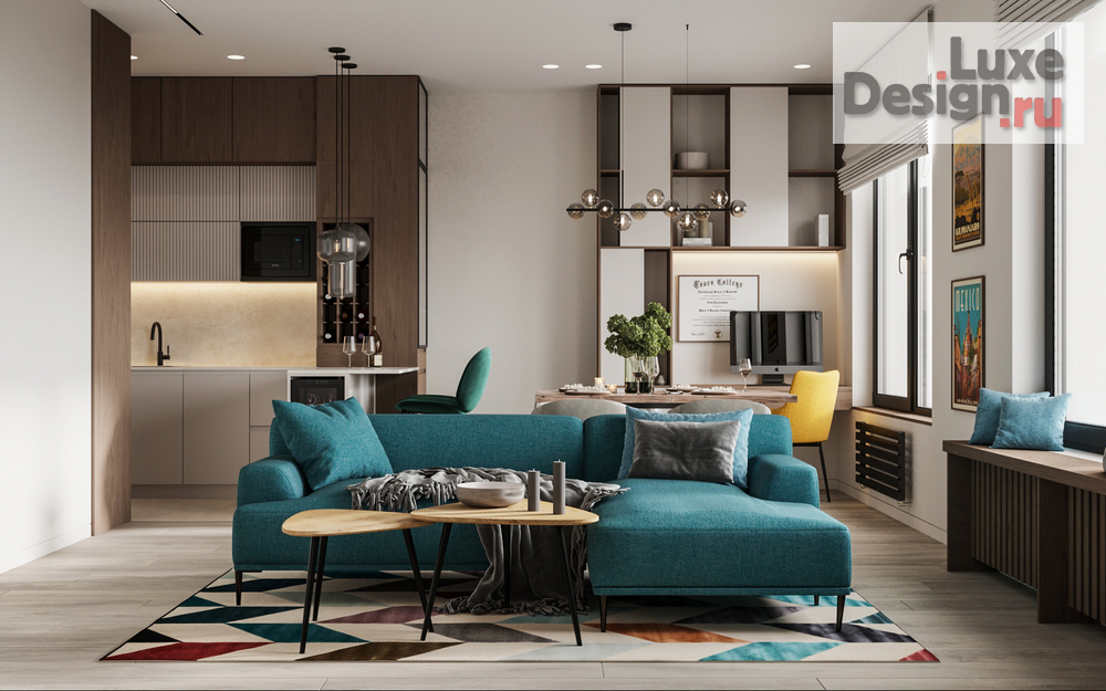 Дизайн интерьера двухкомнатной квартиры "ЖК Shome. Квартира для молодой семьи " (фото 1)