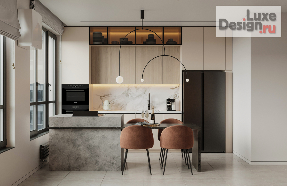 Дизайн интерьера трехкомнатной квартиры "Квартира 71 м2 в ЖК Датский квартал" (фото 2)