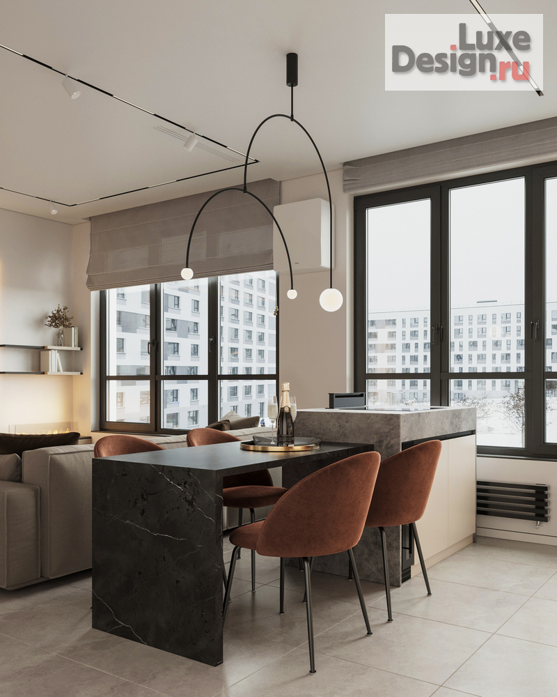 Дизайн интерьера трехкомнатной квартиры "Квартира 71 м2 в ЖК Датский квартал" (фото 3)