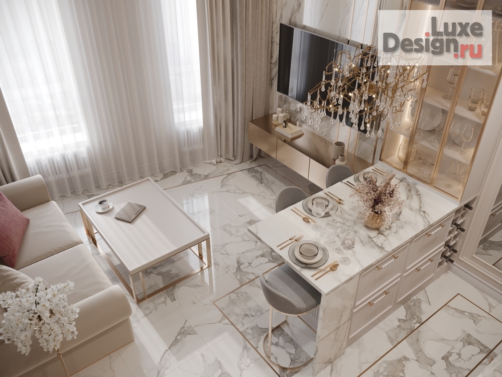 Дизайн интерьера трехкомнатной квартиры "Квартира в ЖК Крылья" (фото 4)