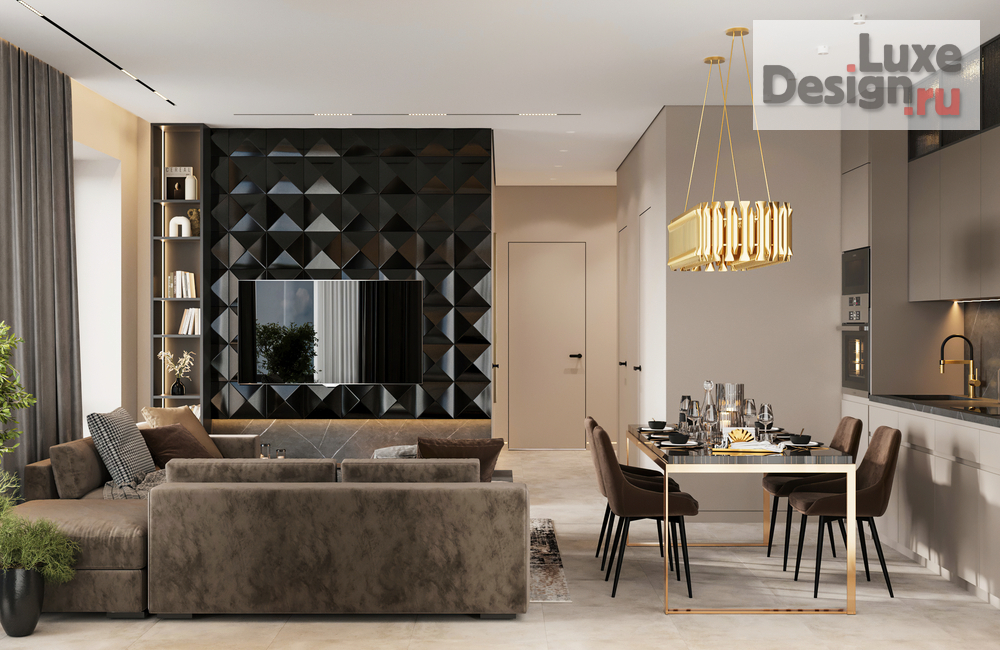 Дизайн интерьера трехкомнатной квартиры "Квартира 70 м2 в ЖК Wellton Towers" (фото 2)