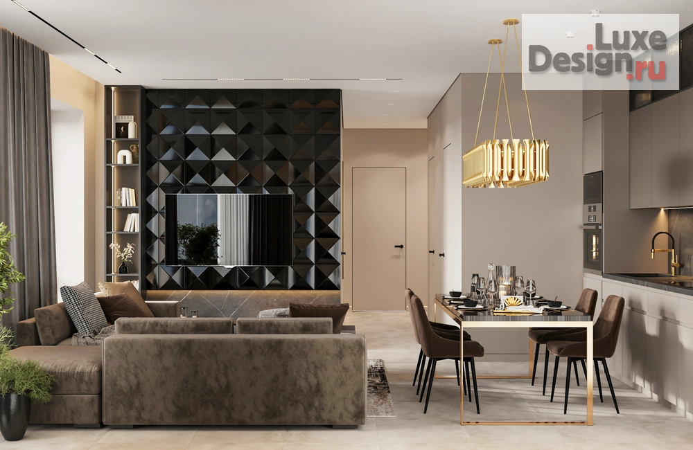 Дизайн интерьера трехкомнатной квартиры "Квартира 70 м2 в ЖК Wellton Towers" (фото 2)