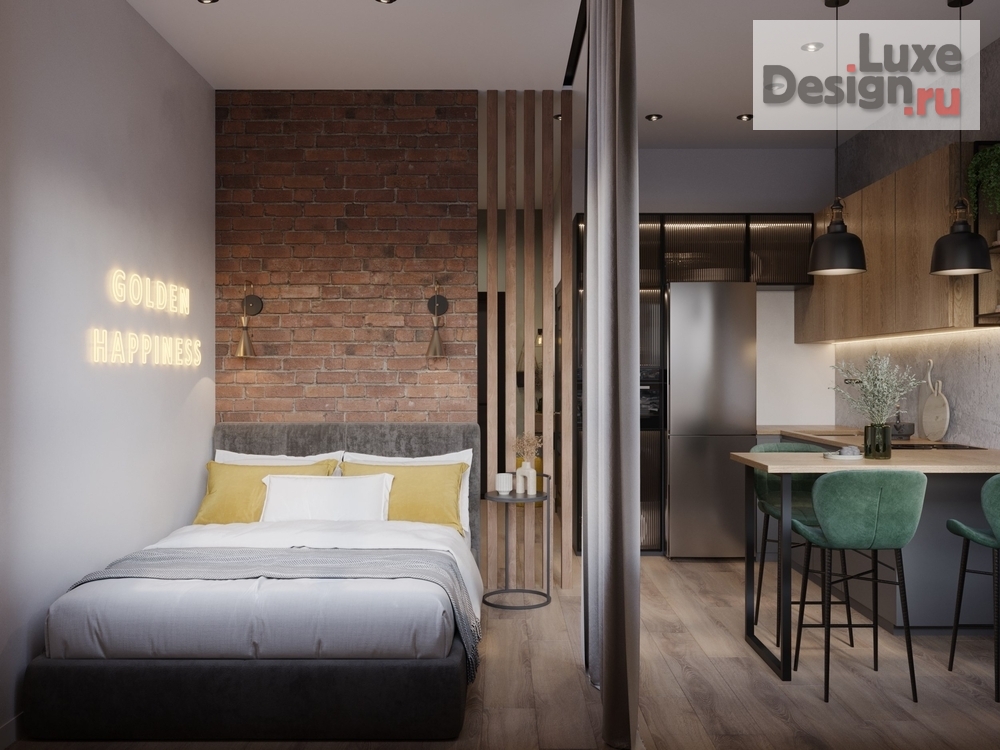 Дизайн интерьера квартиры студии "Квартира 35 м2 в ЖК Фреш" (фото 2)