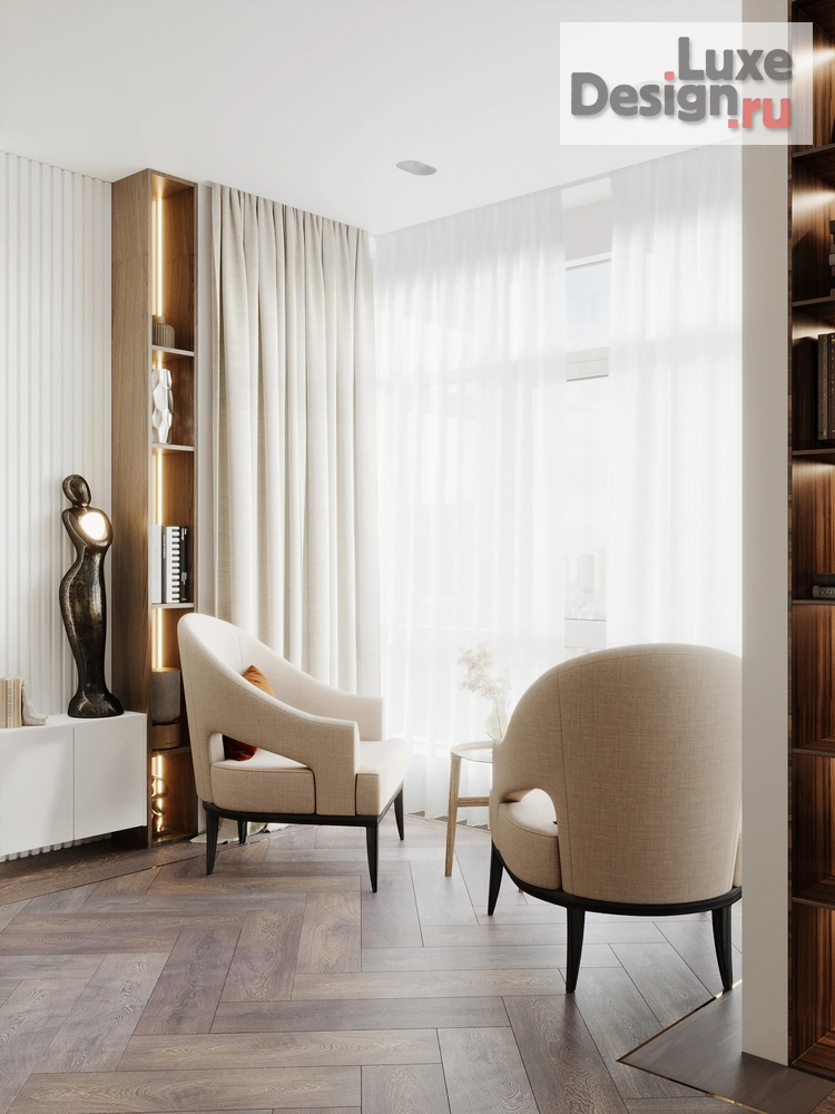 Дизайн интерьера четырехкомнатной квартиры "ЖК ВОРОБЬЕВЫЕ ГОРЫ" (фото 17)