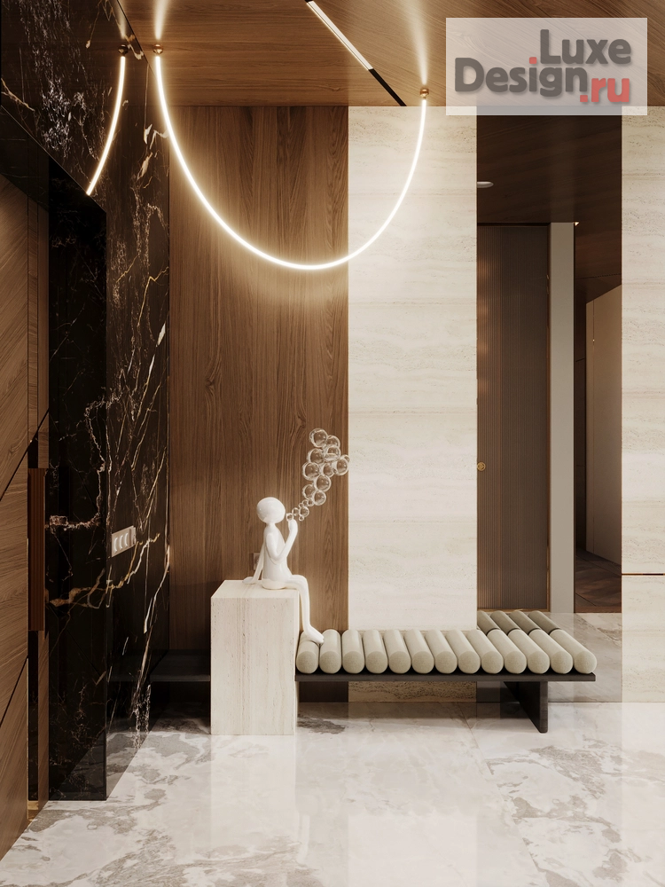 Дизайн интерьера четырехкомнатной квартиры "ЖК ВОРОБЬЕВЫЕ ГОРЫ" (фото 2)