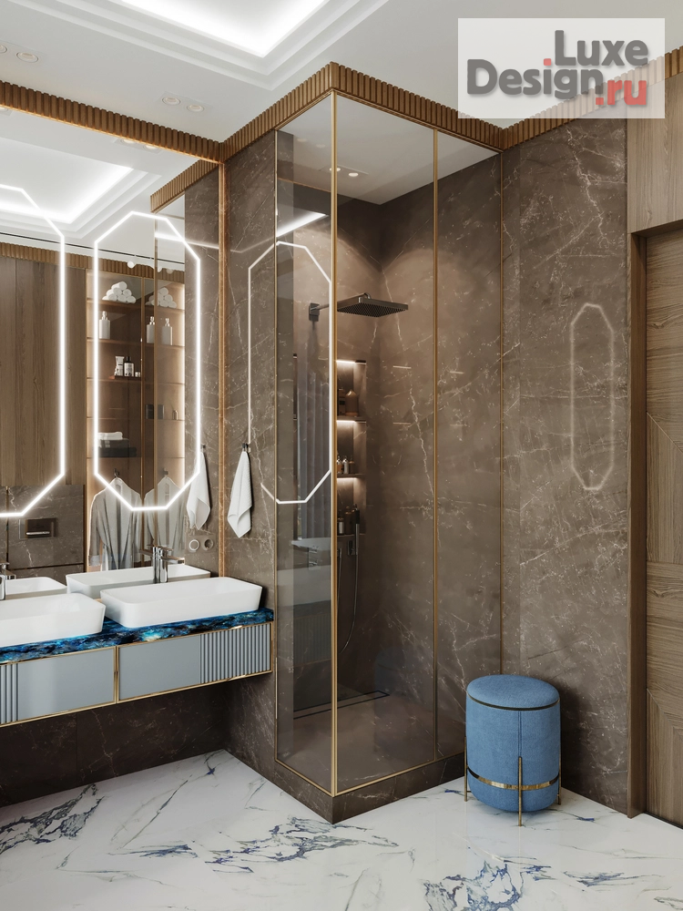 Дизайн интерьера четырехкомнатной квартиры "ЖК ВОРОБЬЕВЫЕ ГОРЫ" (фото 43)