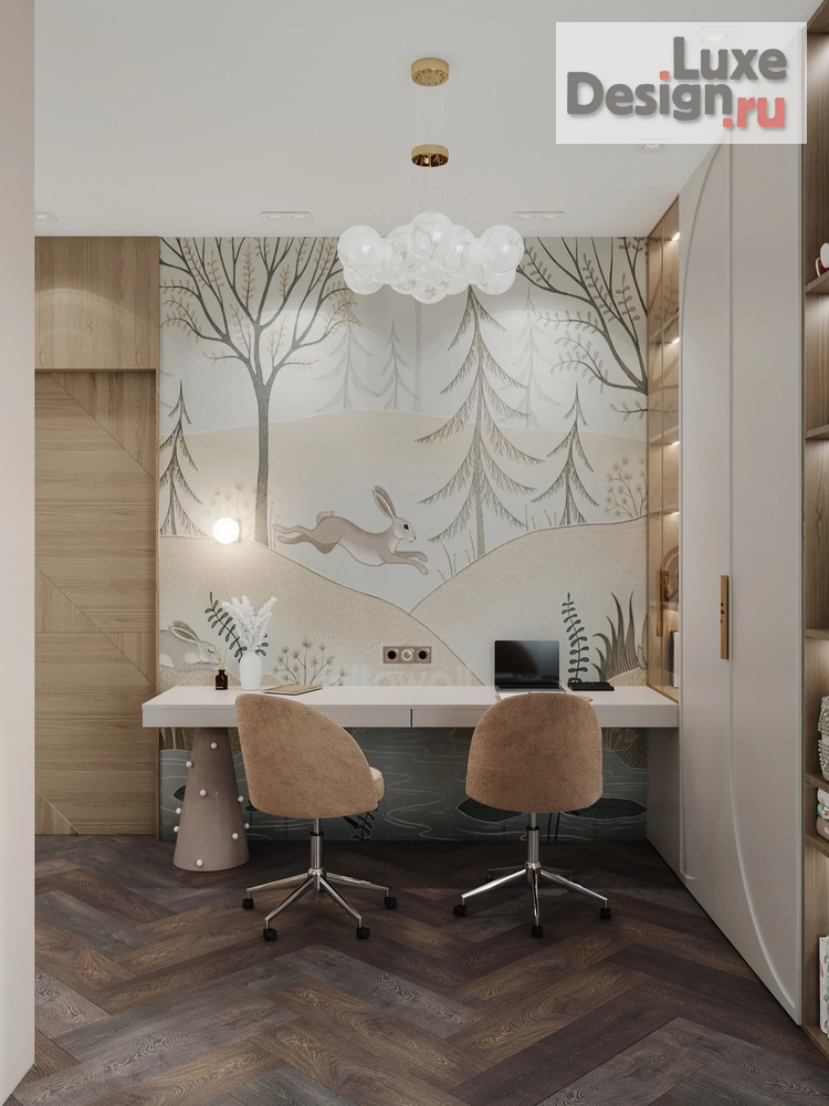 Дизайн интерьера четырехкомнатной квартиры "ЖК ВОРОБЬЕВЫЕ ГОРЫ" (фото 48)