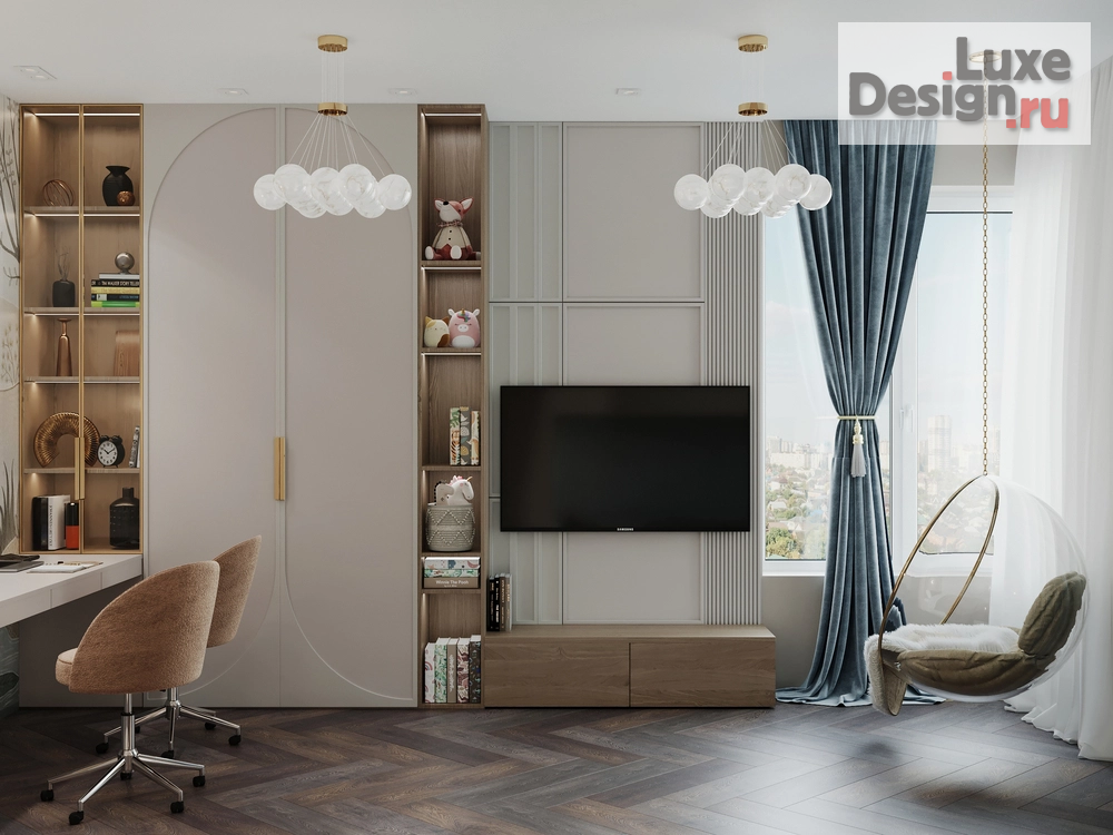 Дизайн интерьера четырехкомнатной квартиры "ЖК ВОРОБЬЕВЫЕ ГОРЫ" (фото 49)