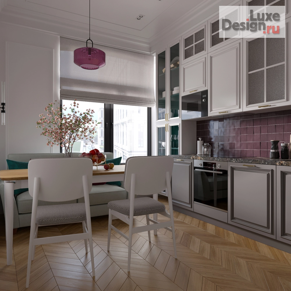 Дизайн интерьера трехкомнатной квартиры "Квартира с яркими акцентами (ЖК "Серебряный фонтан")" (фото 6)