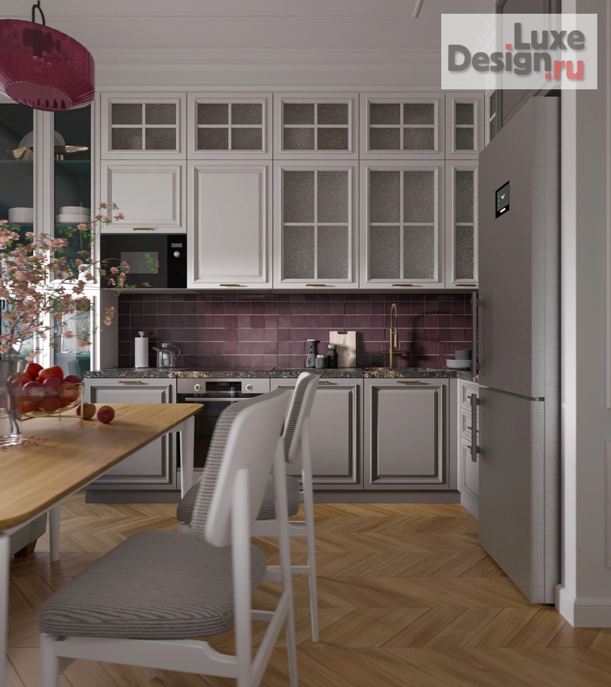 Дизайн интерьера трехкомнатной квартиры "Квартира с яркими акцентами (ЖК "Серебряный фонтан")" (фото 7)