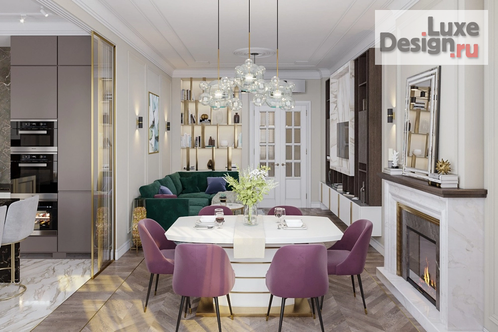 Дизайн интерьера трехкомнатной квартиры "Видовая квартира в центре с элементами французского стиля" (фото 12)