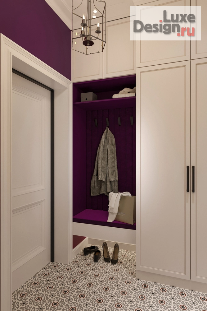 Дизайн интерьера трехкомнатной квартиры "Квартира с яркими акцентами (ЖК "Серебряный фонтан")" (фото 2)