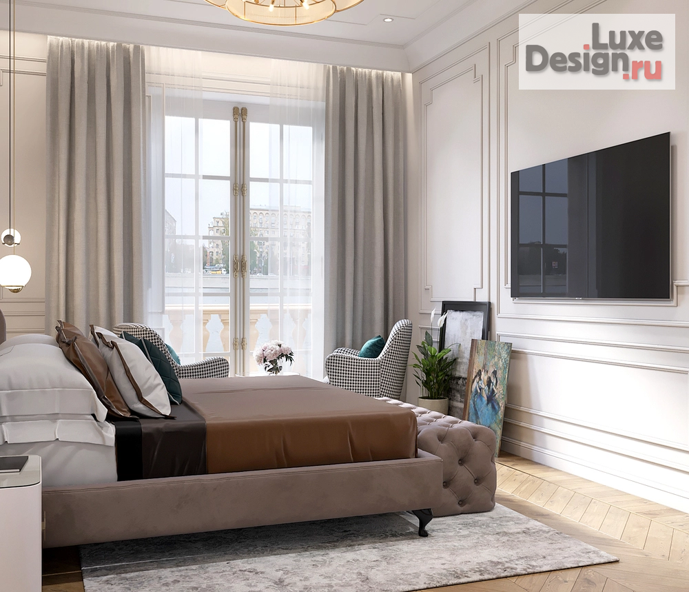 Дизайн интерьера трехкомнатной квартиры "Видовая квартира в центре с элементами французского стиля" (фото 6)