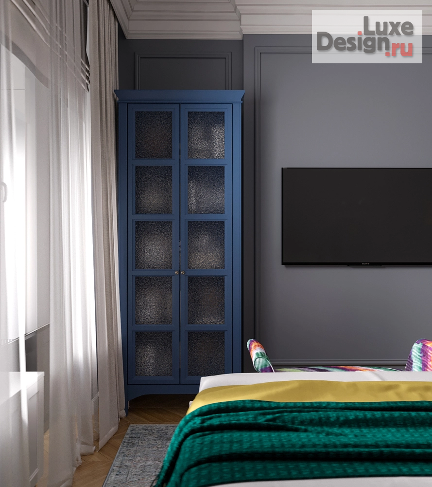 Дизайн интерьера трехкомнатной квартиры "Квартира с яркими акцентами (ЖК "Серебряный фонтан")" (фото 16)