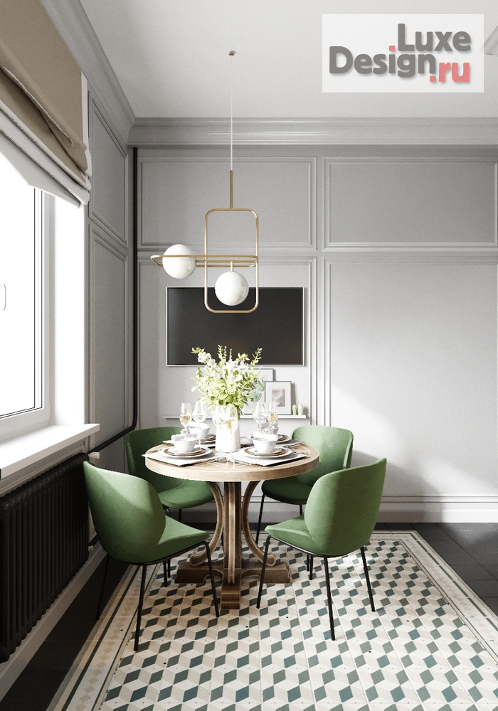 Дизайн интерьера трехкомнатной квартиры "Квартира для молодой пары в стиле современная классика (неоклассика)" (фото 4)