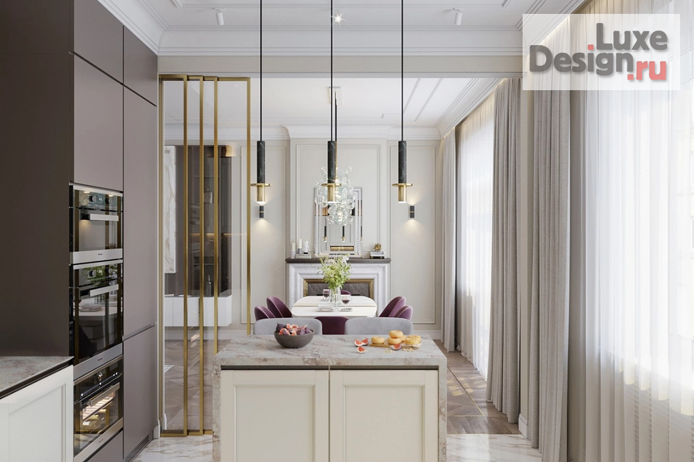 Дизайн интерьера трехкомнатной квартиры "Видовая квартира в центре с элементами французского стиля" (фото 16)