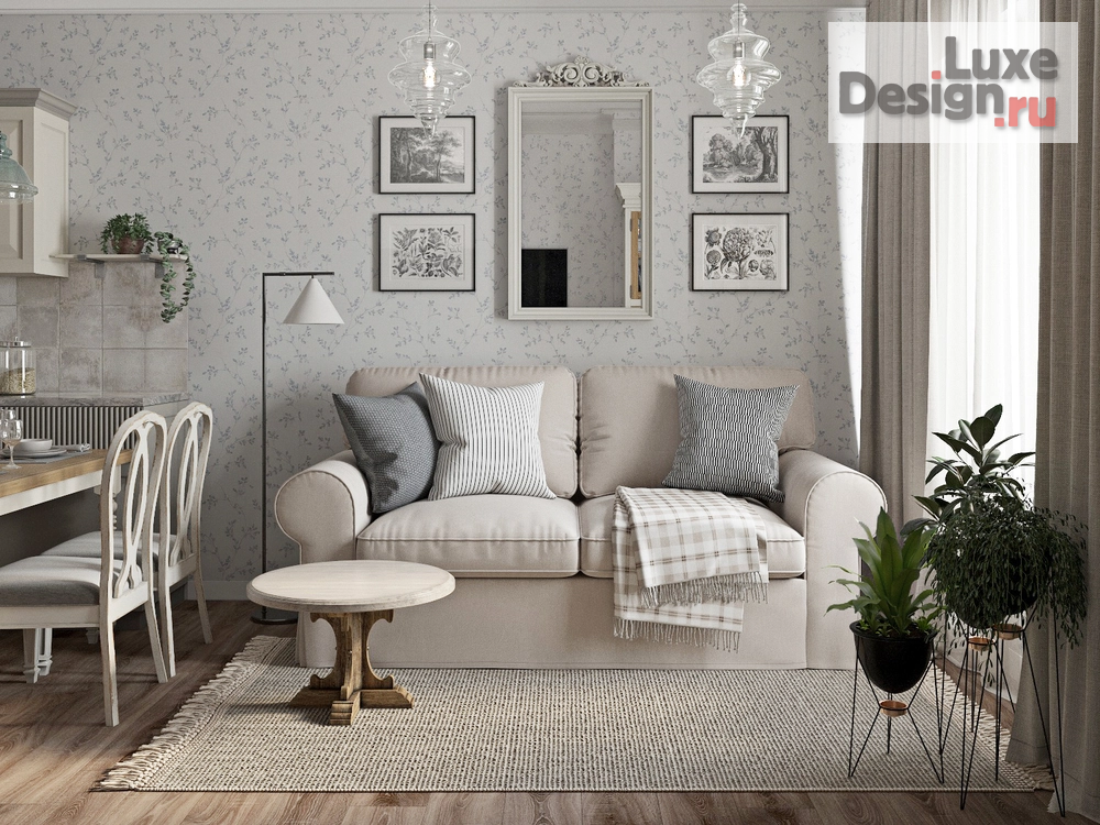 Дизайн интерьера двухкомнатной квартиры "Интерьер в теплых тонах Прованса" (фото 2)