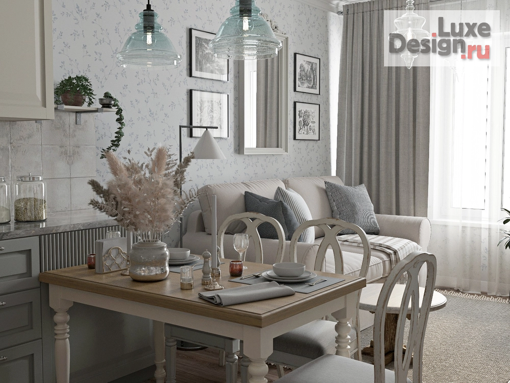 Дизайн интерьера двухкомнатной квартиры "Интерьер в теплых тонах Прованса" (фото 3)