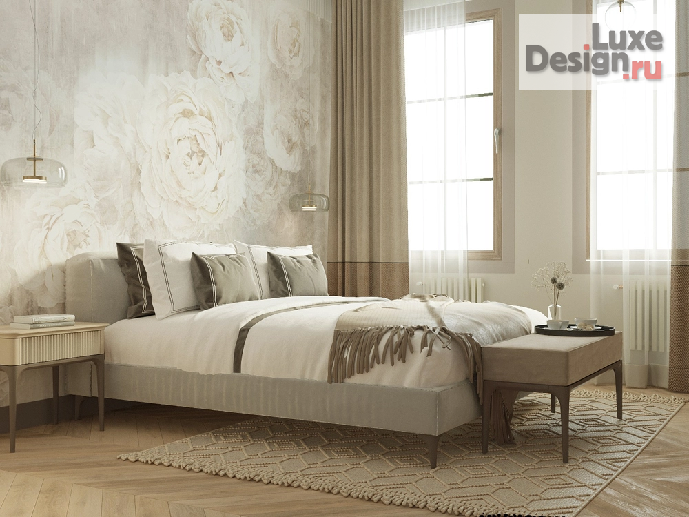 Дизайн интерьера спальни "Легкий образ пространства в теплых древесных оттенках" (фото 2)