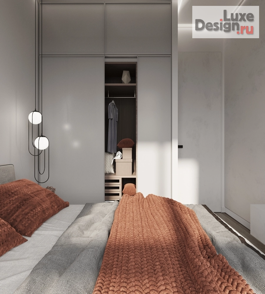 Дизайн интерьера двухкомнатной квартиры "ЖК ЗИЛАРТ. КВАРТИРА 42 м2. СПАЛЬНЯ." (фото 5)