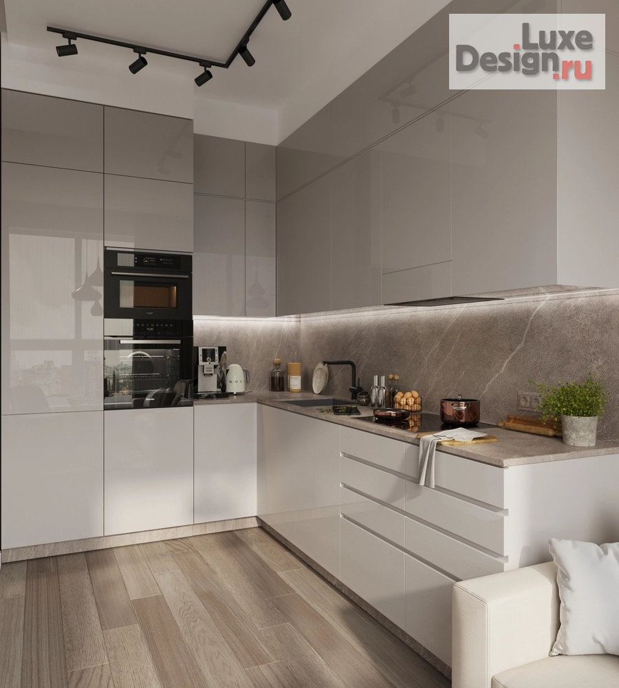 Дизайн интерьера двухкомнатной квартиры "ЖК ЗИЛАРТ. Квартира 42м2. КУХНЯ-ГОСТИНАЯ" (фото 3)