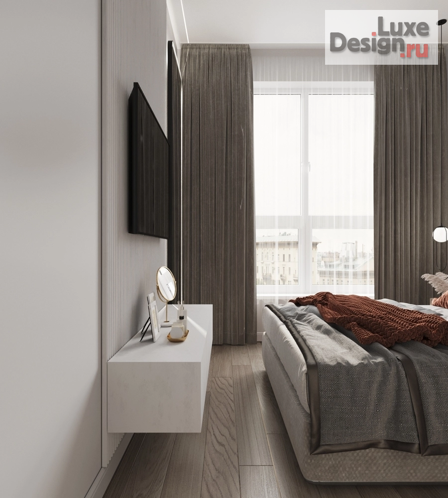 Дизайн интерьера двухкомнатной квартиры "ЖК ЗИЛАРТ. КВАРТИРА 42 м2. СПАЛЬНЯ." (фото 6)